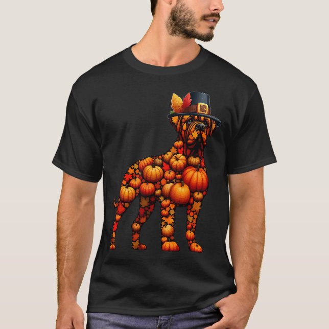 T-shirt Fall Pumpkins Pug Shape Cane Corso (Devant)