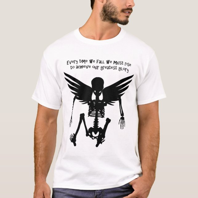 T-shirt Fallen Angel Skeleton silhouette Citations de l'ar (Devant)