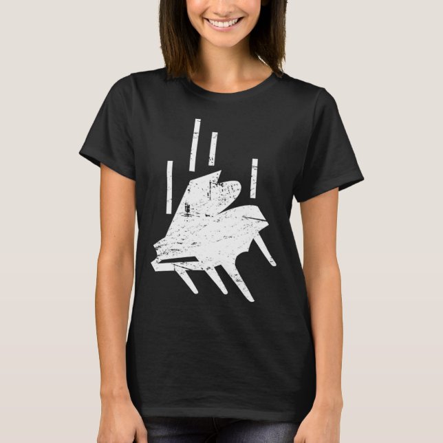 T-shirt Falling  Piano Lessons Piano Player & Piano Teache (Devant)