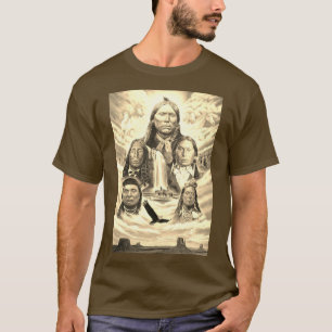 T-shirt Fameux Amérindiens Chiefs Indiens Hommes Brown