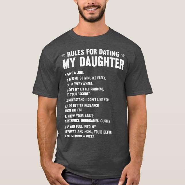 T-shirt FAMILLE 365 Règles Pour Rencontrer Ma Fille Drôle (Devant)