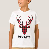 Famille Buffalo Plaid Deer Head