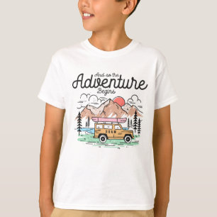 T-shirt Famille Camping Coloré