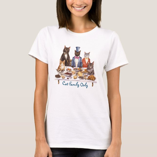 T-shirt famille chats uniquement (Devant)