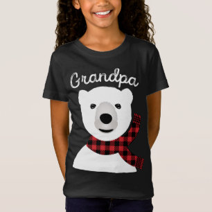 T-Shirt Famille Correspondance Noël Grand-père Plaid Ours