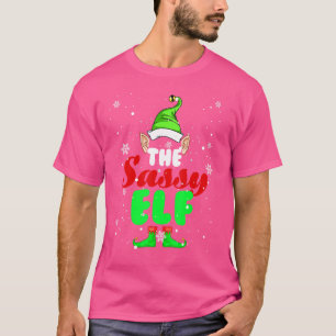 T-shirt Famille d'appariement des elfes de Noël Sassy