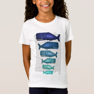 T-Shirt Famille de baleines bleues