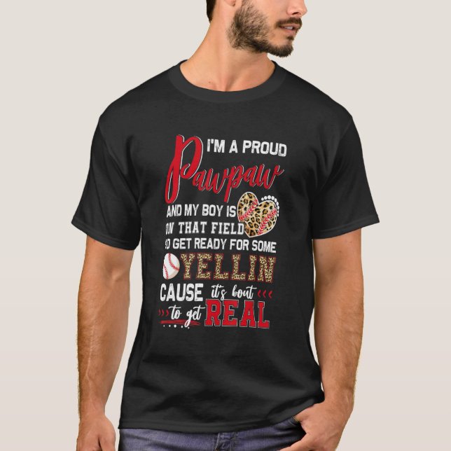 T-shirt Famille De Baseball Pawpaw De Baseball Fière (Devant)