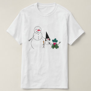 T-shirt Famille de bonhomme de neige Halloween