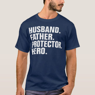 T-shirt Famille de cadeaux du Père du mari Protecteur Héro
