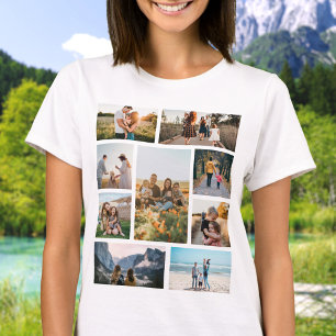 T-shirt Famille de collage photo personnalisée moderne per