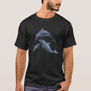 T-shirt Famille de dauphins maman papa et bébés dauphins o