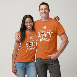 T-shirt Famille de Fiers Moderne Personnalisée du Diplômé