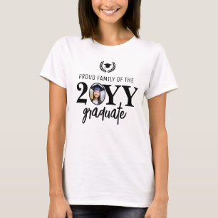 T-shirt Famille de Fiers Moderne Personnalisée du Diplômé