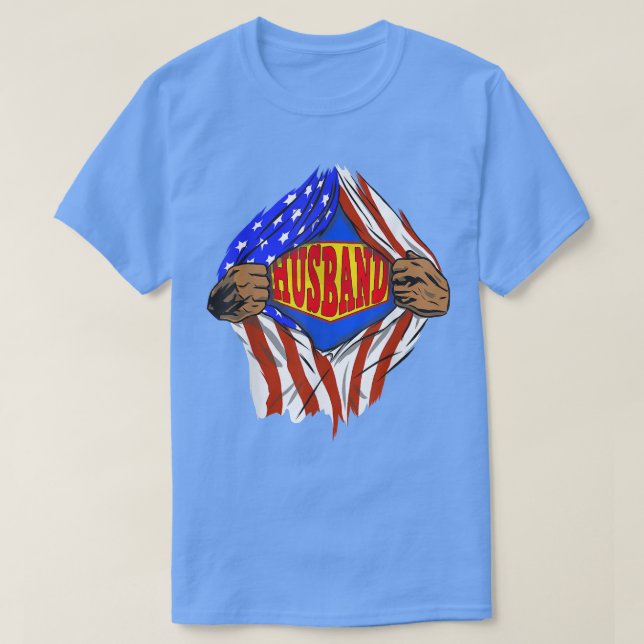T-shirt Famille de héros Super Husband drôle (Design devant)