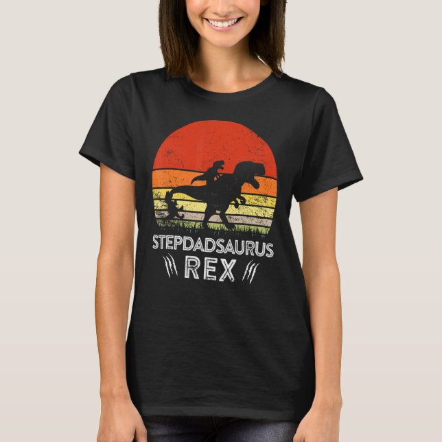 T-shirt Famille de jumelage de Stepdadsaurus Rex Dinosaur  (Devant)