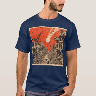T-shirt famille de la ville en ruine