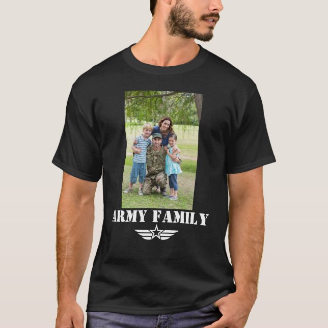 T-shirt Famille de l'armée avec photo (Devant)