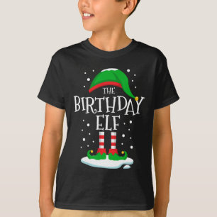 T-shirt Famille de Noël des elfes d'anniversaire qui corre