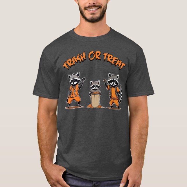T-shirt Famille de panda - Trash ou traitement Halloween (Devant)