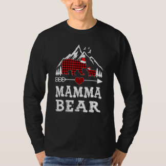 T-shirt Famille de pyjama de jumelage d'ours mamma rouge