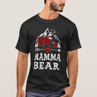 T-shirt Famille de pyjama de jumelage d'ours mamma rouge