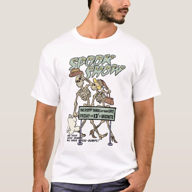 T-shirt Famille de squelette d'exposition de spectre (Devant)