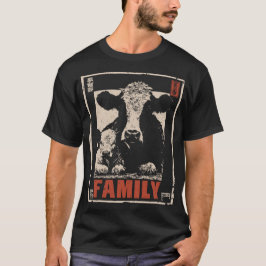T-shirt Famille de vache et de veau - Mère et bébé rustiqu