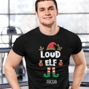T-shirt Famille d'elfes Loud assortie noël avec nom