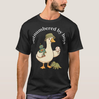 T-shirt Famille d'oie maman drôle dépassée par les garçons