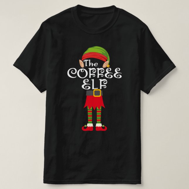 T-shirt famille elfe café assorti noël (Design devant)