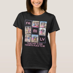 T-shirt Famille Ensemble 6 Photos et Texte Personnalisé