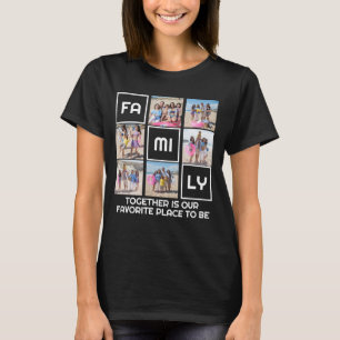 T-shirt Famille Ensemble 6 Photos et Texte Personnalisé