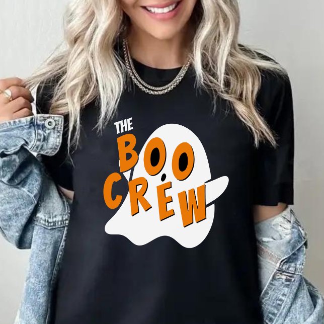 T-shirt Famille Fantôme d'équipage Boo Halloween Noir (The Boo Crew Ghost Family Halloween Black T-Shirt
)