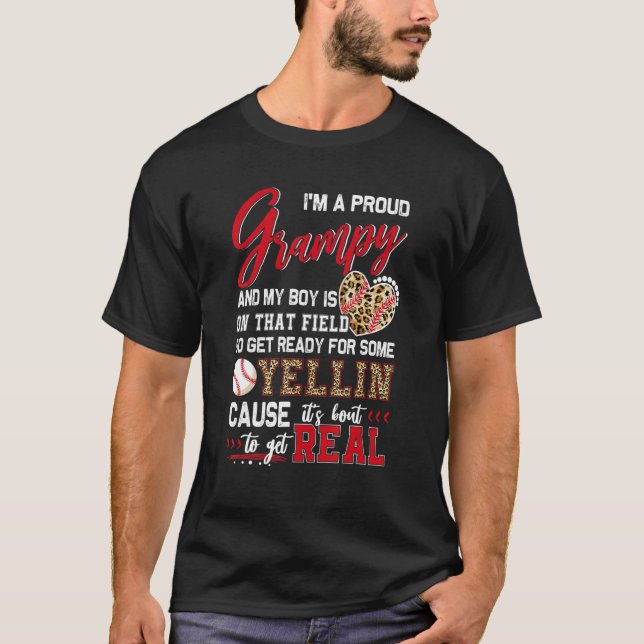 T-shirt Famille Fière De Baseball Grampy Baseball Correspo (Devant)