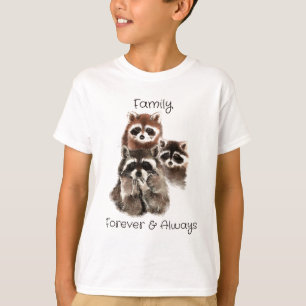 T-shirt Famille Forever & Always Raccoon Animal Nature