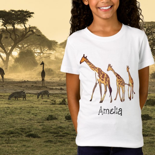 T-shirt famille Giraffe personnalisée (Créateur téléchargé)