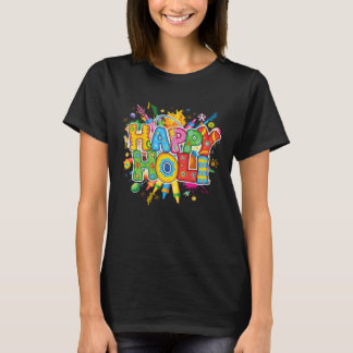T-shirt famille Happy Holi Inde hindou hommes femm