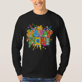 T-shirt famille Happy Holi Inde hindou hommes femm