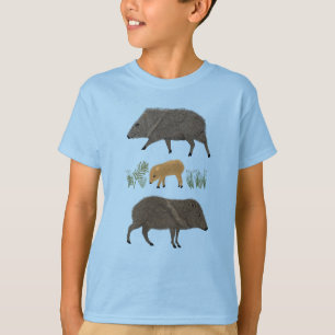 T-shirt Famille Javelina Portrait Animaux du désert
