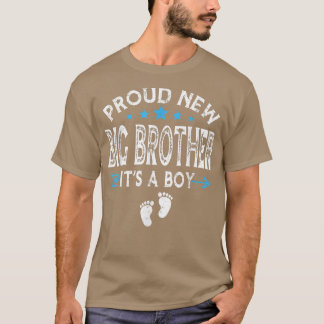 T-shirt Famille Mignonne Genre Révèle Fier Nouveau Big Bro