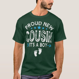 T-shirt Famille Mignonne Genre Révéler Fier Nouveau Cousin