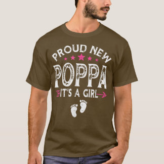 T-shirt Famille mignonne Genre Révéler Fier Nouveau Poppa