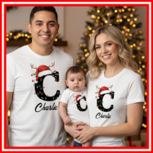 Famille Monogramme Antlers de Noël Santa Hat