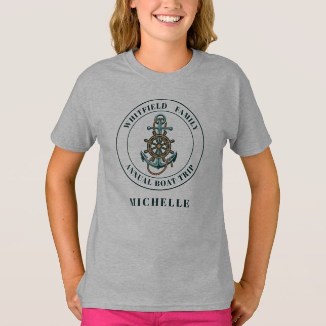T-shirt Famille nautique personnalisée Vacances d'été (Devant)