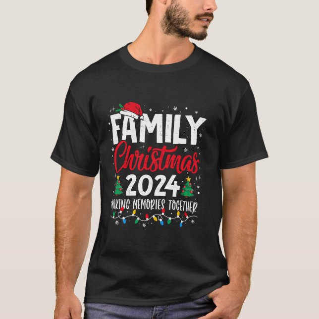 T-shirt Famille Noël 2024 Equipe Correspondante Père Noël  (Devant)