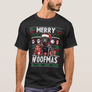 T-shirt Famille Noël Noir Labrador Villaid Noël