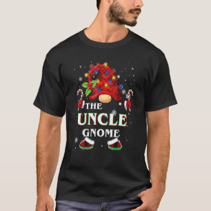T-shirt Famille Noël Pyjama Oncle Gnome Buffalo Plaid Matc