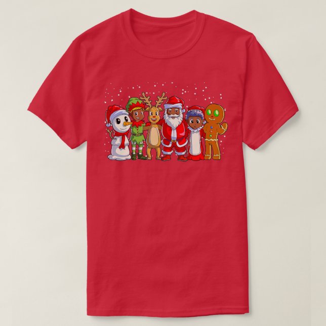 T-shirt Famille noire Noël Afro Africain Américain Père No (Design devant)