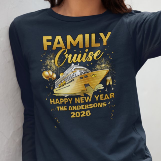 T-shirt Famille Nouvel An Croisière Or Bateau Année Person (Créateur téléchargé)